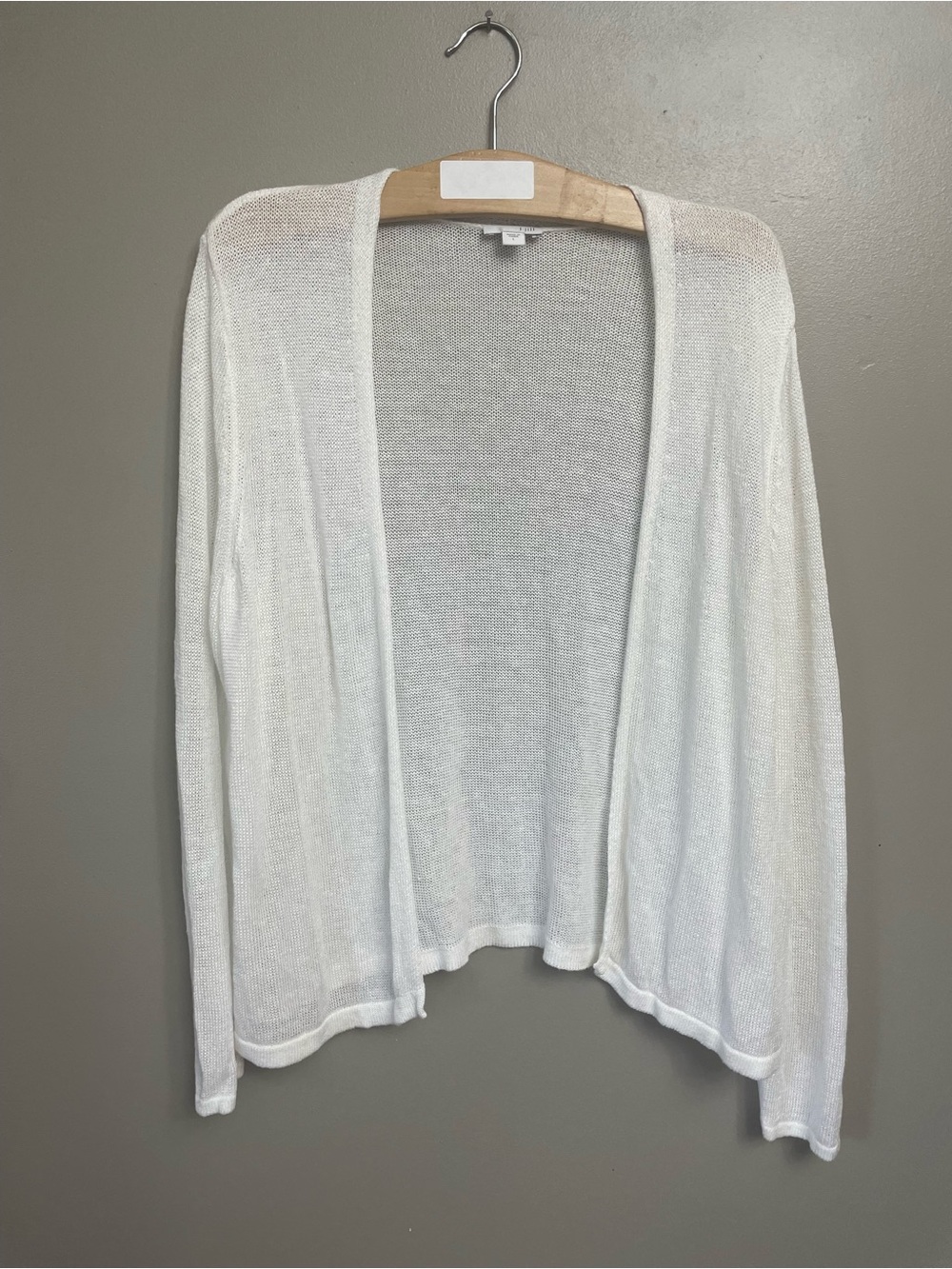 J Jill Open large Knit Linen Blend Cardigan Resortwear coastal grandma
